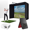Swing Caddie SC4 PRO with PlayBetter SimStudio™ ESSENTIALS Package | Golf Simulator Studio with Impact Screen, Enclosure, Hitting Mat, & Projector