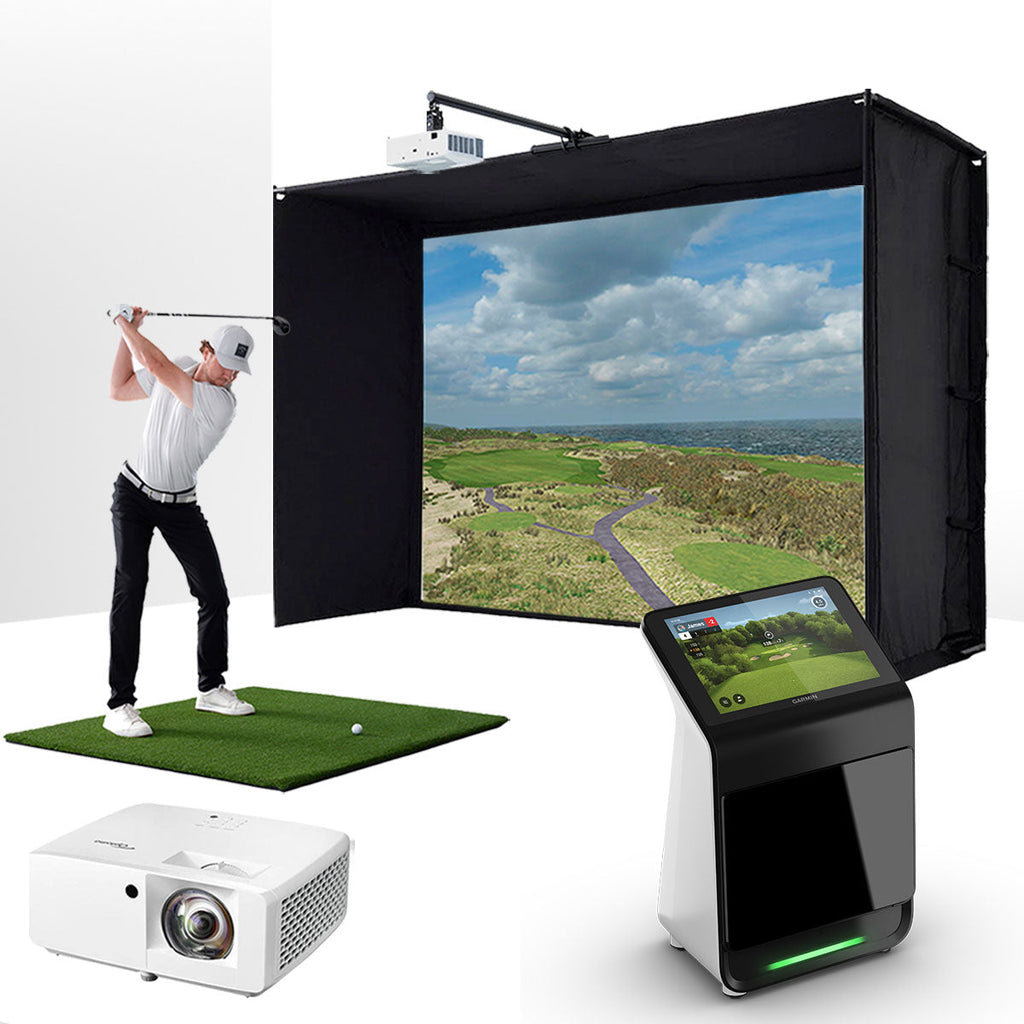 Garmin Approach R50 with PlayBetter SimStudio™ BYO (Build Your Own) Package – Custom Home Golf Simulator Studio Builder with Impact Screen, Enclosure, Optional Mats, Projector & More