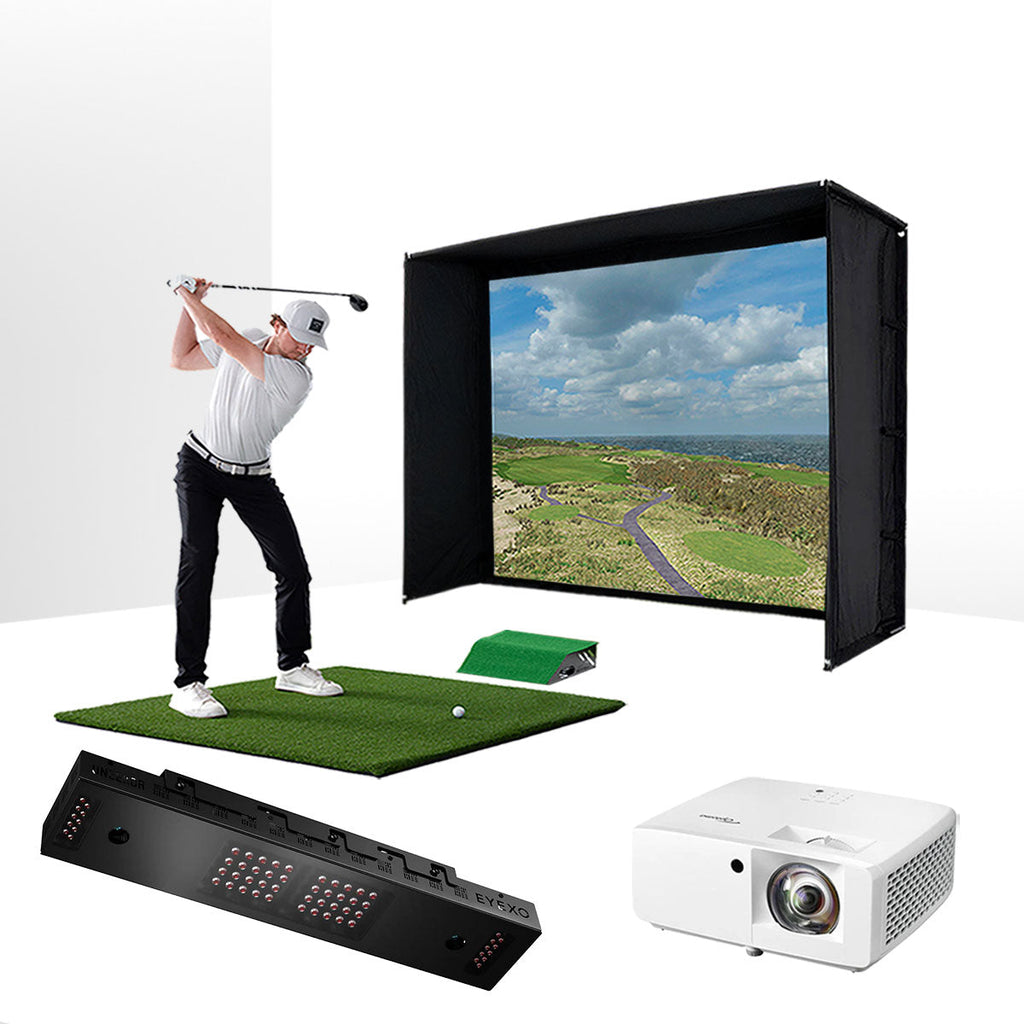 Uneekor EYE XO with PlayBetter SimStudio™ BYO (Build Your Own) Package – Custom Home Golf Simulator Studio Builder with Impact Screen, Enclosure, Optional Mats, Projector & More