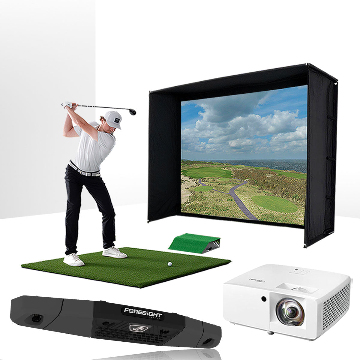 Foresight Falcon with PlayBetter SimStudio™ BYO (Build Your Own) Package – Custom Home Golf Simulator Studio Builder with Impact Screen, Enclosure, Optional Mats, Projector & More