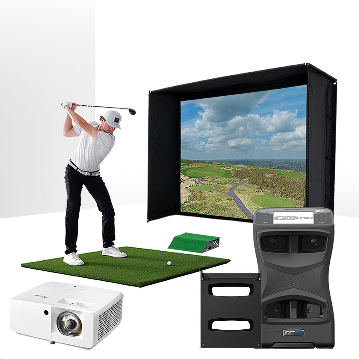 Foresight GCQuad with PlayBetter SimStudio™ BYO (Build Your Own) Package – Custom Home Golf Simulator Studio Builder with Impact Screen, Enclosure, Optional Mats, Projector & More