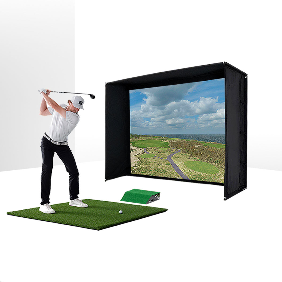 PlayBetter SimStudio™ BYO (Build Your Own) Package – Custom Home Golf Simulator Studio Builder with Impact Screen, Enclosure, Optional Mats, Projector & More