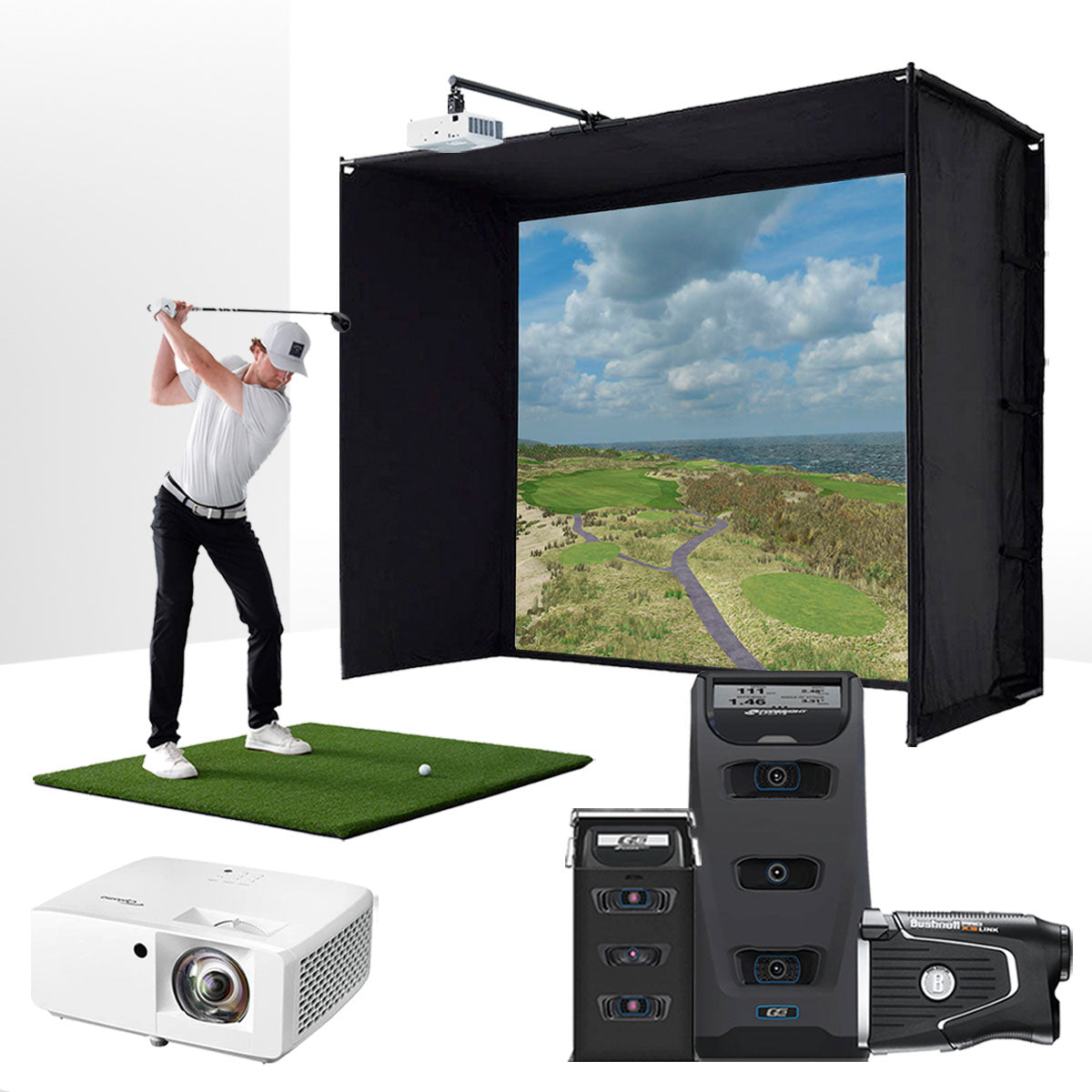 Foresight GC3 with PlayBetter SimStudio™ BYO (Build Your Own) Package – Custom Home Golf Simulator Studio Builder with Impact Screen, Enclosure, Optional Mats, Projector & More