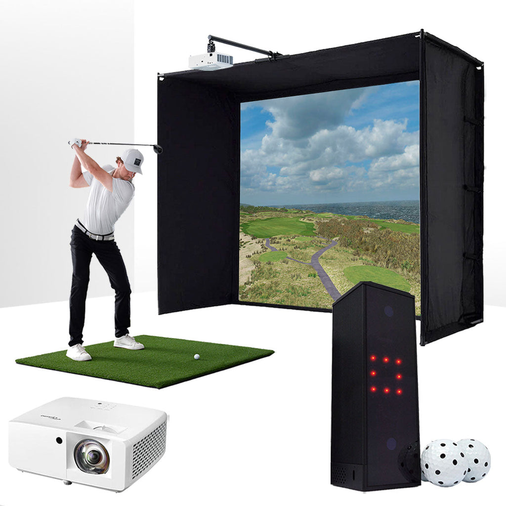Square Golf with PlayBetter SimStudio™ BYO (Build Your Own) Package – Custom Home Golf Simulator Studio Builder with Impact Screen, Enclosure, Optional Mats, Projector & More
