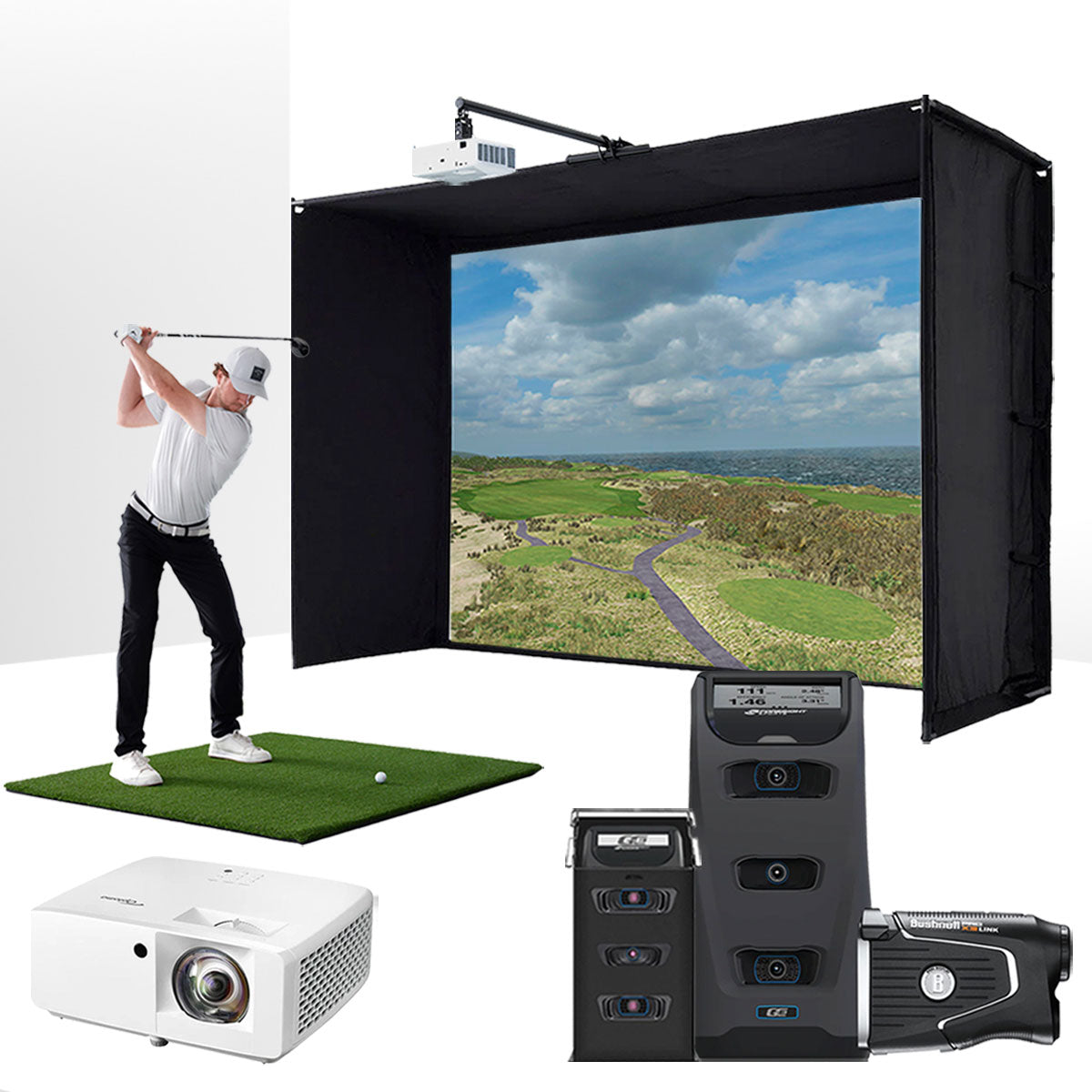 Foresight GC3 with PlayBetter SimStudio™ BYO (Build Your Own) Package – Custom Home Golf Simulator Studio Builder with Impact Screen, Enclosure, Optional Mats, Projector & More
