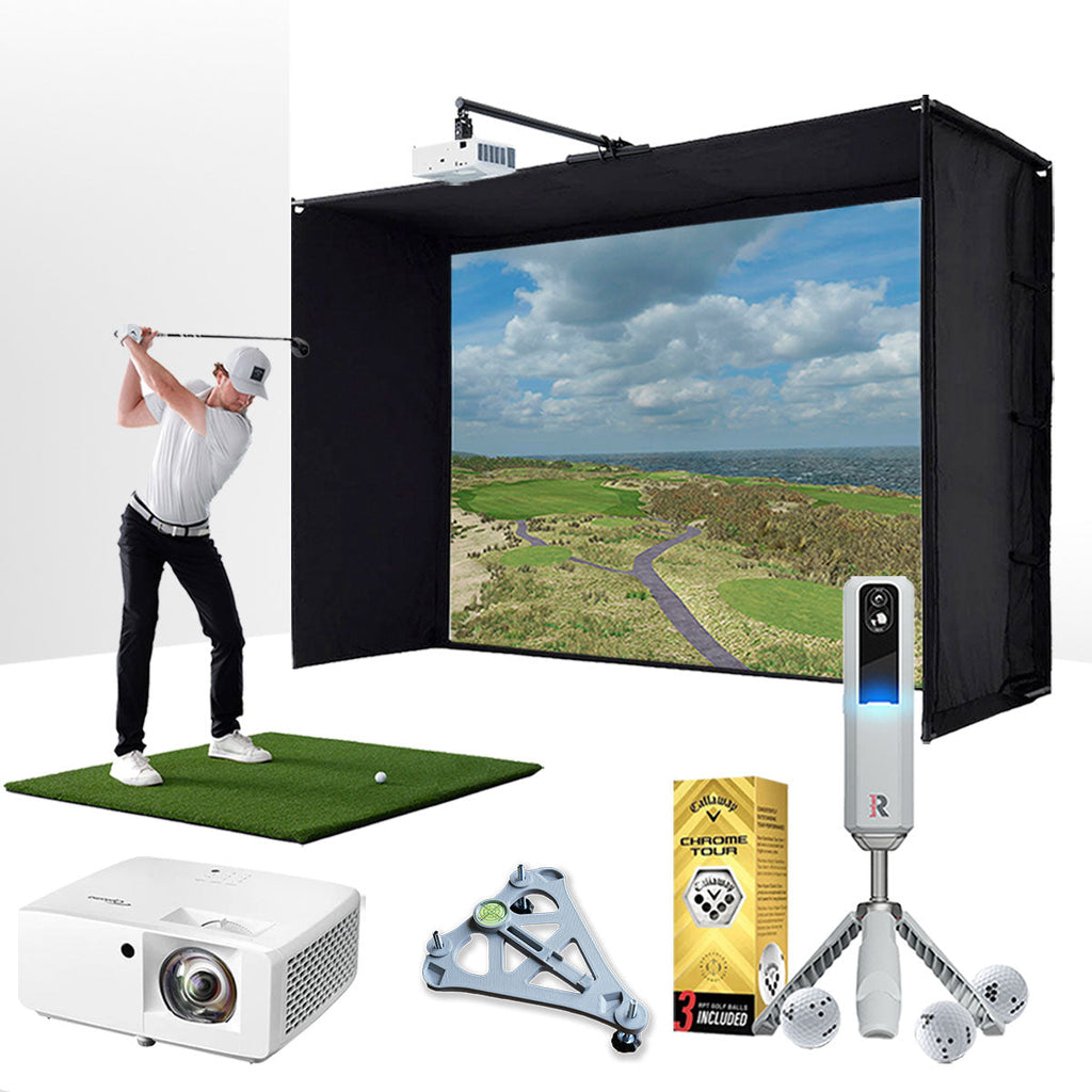 Rapsodo MLM2PRO with PlayBetter SimStudio™ BYO (Build Your Own) Package – Custom Home Golf Simulator Studio Builder with Impact Screen, Enclosure, Optional Mats, Projector & More
