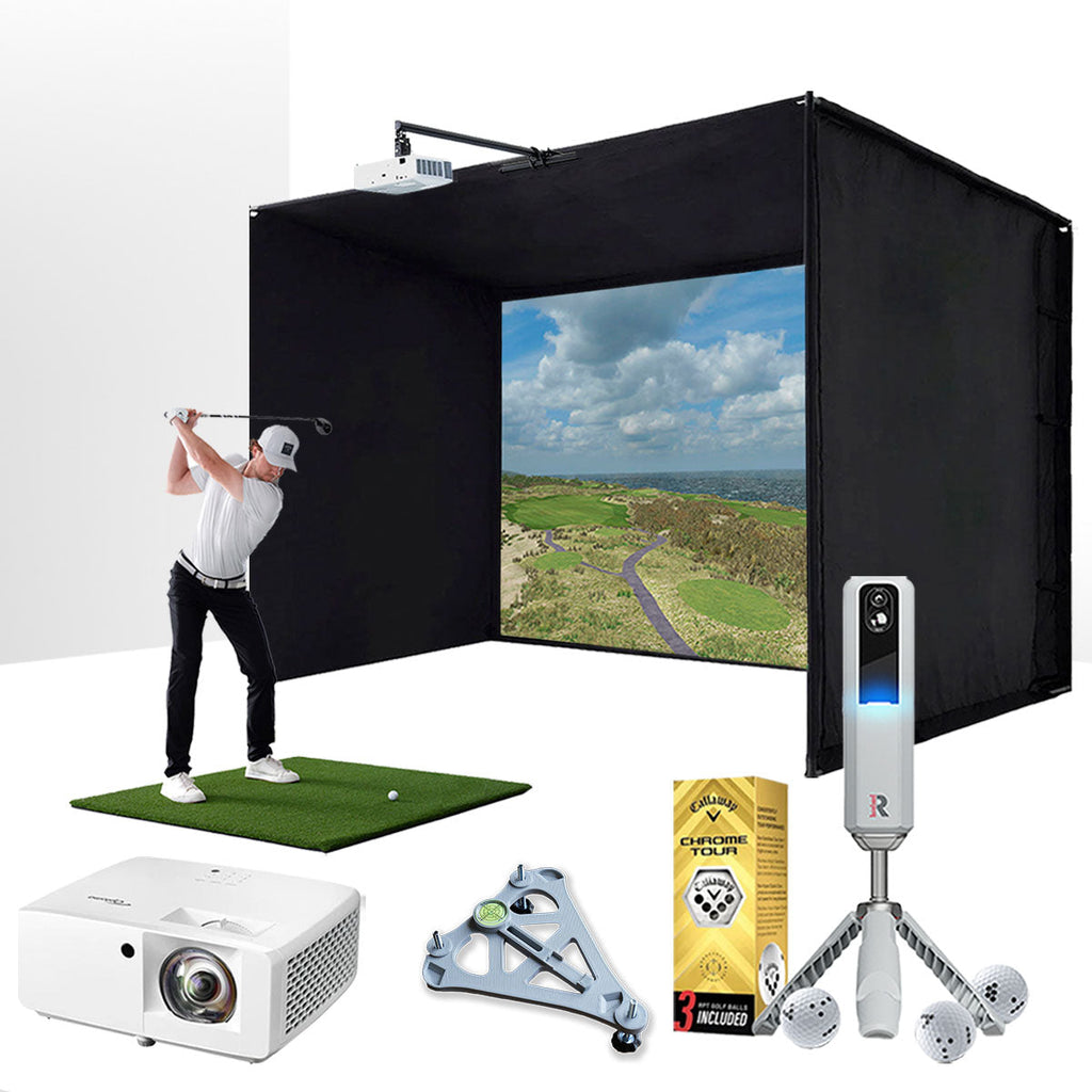 Rapsodo MLM2PRO with PlayBetter SimStudio™ BYO (Build Your Own) Package – Custom Home Golf Simulator Studio Builder with Impact Screen, Enclosure, Optional Mats, Projector & More