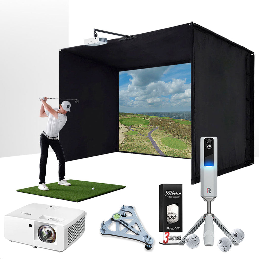 Rapsodo MLM2PRO with PlayBetter SimStudio™ BYO (Build Your Own) Package – Custom Home Golf Simulator Studio Builder with Impact Screen, Enclosure, Optional Mats, Projector & More