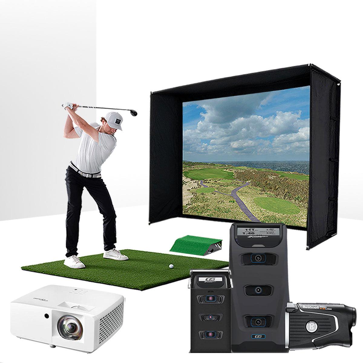 Foresight GC3 with PlayBetter SimStudio™ BYO (Build Your Own) Package – Custom Home Golf Simulator Studio Builder with Impact Screen, Enclosure, Optional Mats, Projector & More