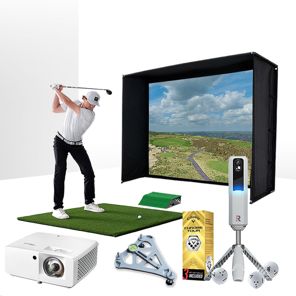 Rapsodo MLM2PRO with PlayBetter SimStudio™ BYO (Build Your Own) Package – Custom Home Golf Simulator Studio Builder with Impact Screen, Enclosure, Optional Mats, Projector & More