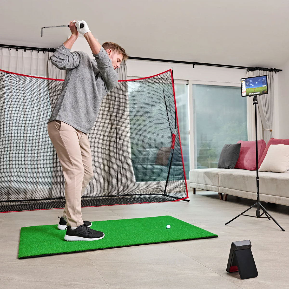 Swing Caddie SC4 PRO with PlayBetter SimStudio™ BYO (Build Your Own) Package – Custom Home Golf Simulator Studio Builder with Impact Screen, Enclosure, Optional Mats, Projector & More
