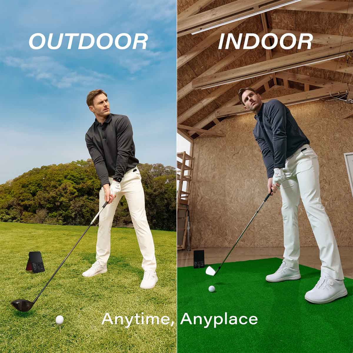 Swing Caddie SC4 PRO SportScreen Vanish Retractable Golf Studio Complete Package | Home Golf Simulator Studio with Impact Screen, Enclosure, Hitting Mat, Putting Turf & Projector