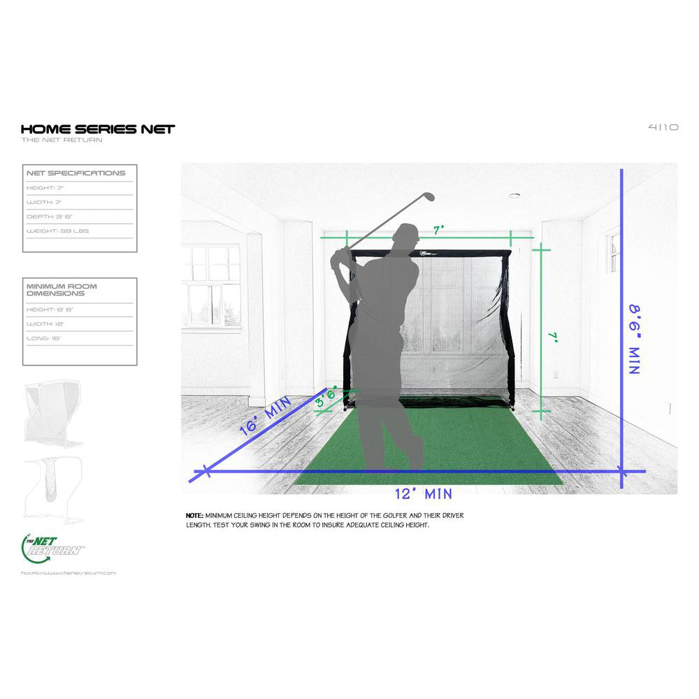The Net Return Premium Golf Hitting Net Package with Hitting Turf, Side Barriers & Sand Bags