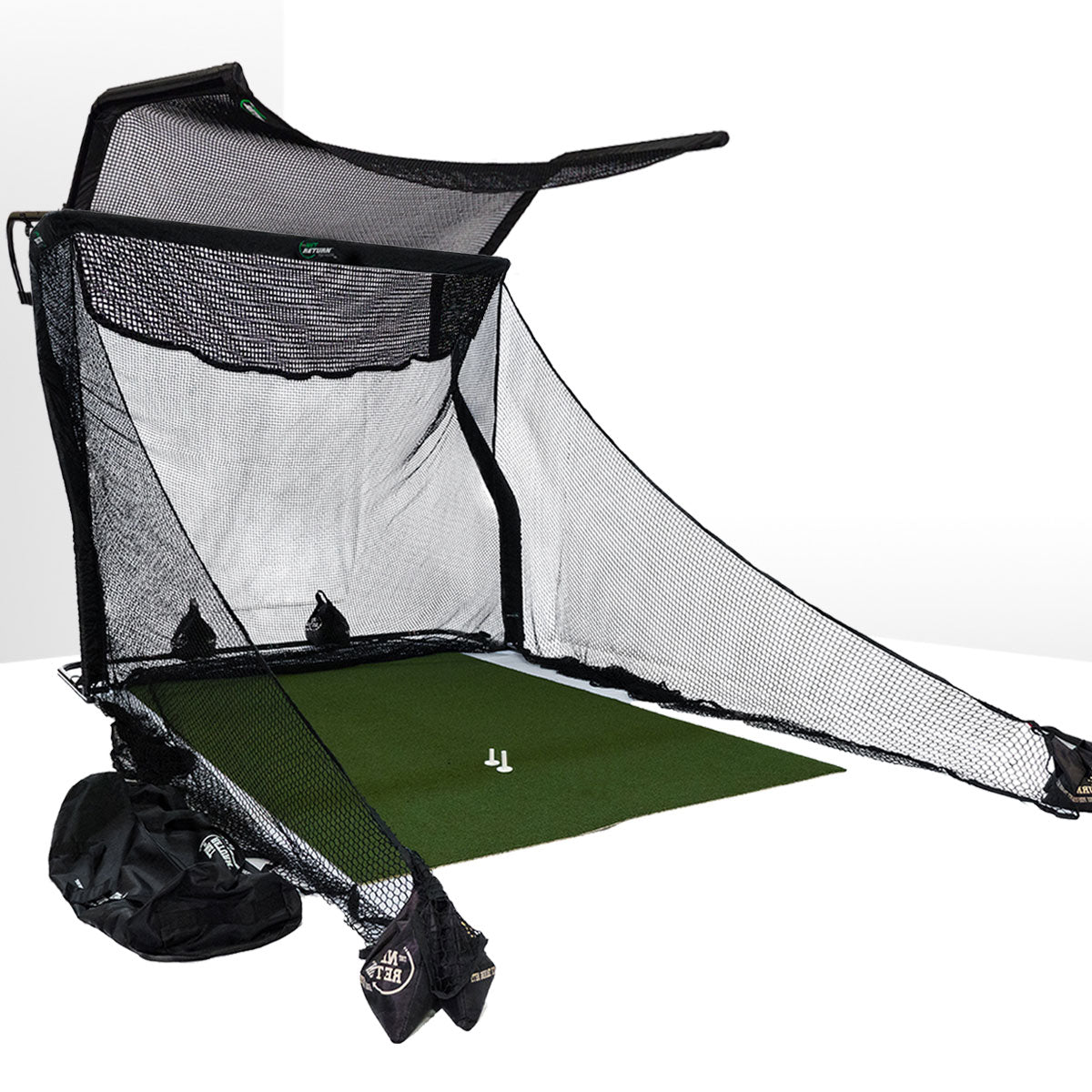 The Net Return Premium Golf Hitting Net Package with Hitting Turf, Side Barriers & Sand Bags