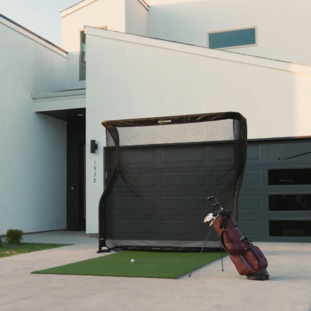 TruGolf LaunchBox Golf Launch Monitor Home Net Studio with The Net Return Premium Hitting Net Package