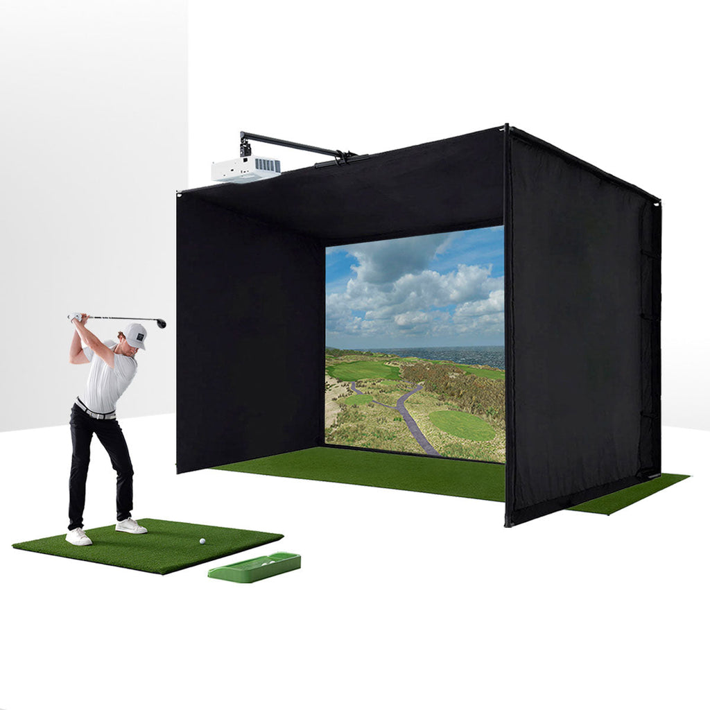 PlayBetter SimStudio™ BYO (Build Your Own) Package – Custom Home Golf Simulator Studio Builder with Impact Screen, Enclosure, Optional Mats, Projector & More