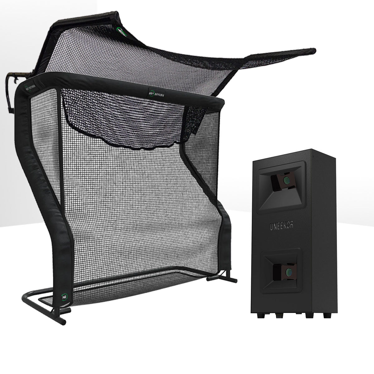 Uneekor EYE MINI LITE Golf Launch Monitor & Simulator Home Net Studio with The Net Return Premium Hitting Net Package