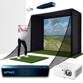 TruGolf APOGEE with PlayBetter SimStudio™ COMPLETE Package | Golf Simulator Studio with Impact Screen, Enclosure, Side Barriers, Hitting/Putting Mats & Projector