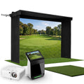 Garmin Approach R50 SportScreen Vanish LITE Hybrid-Retractable Golf Studio Complete Package | Home Golf Simulator Studio with Impact Screen, Enclosure, Hitting Mat, Putting Turf & Projector