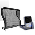 Blue Tees Golf Rainmaker Golf Launch Monitor Home Net Studio with The Net Return Premium Hitting Net Package