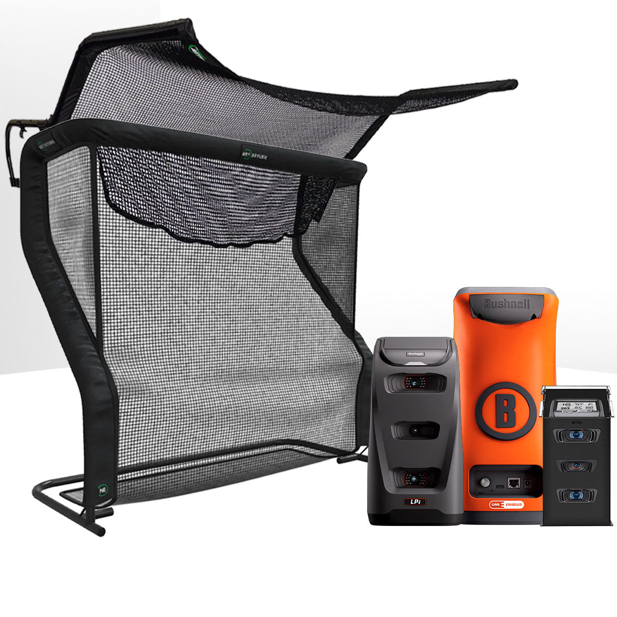 Bushnell Launch Pro Circle B Golf Launch Monitor Home Net Studio with The Net Return Premium Hitting Net Package