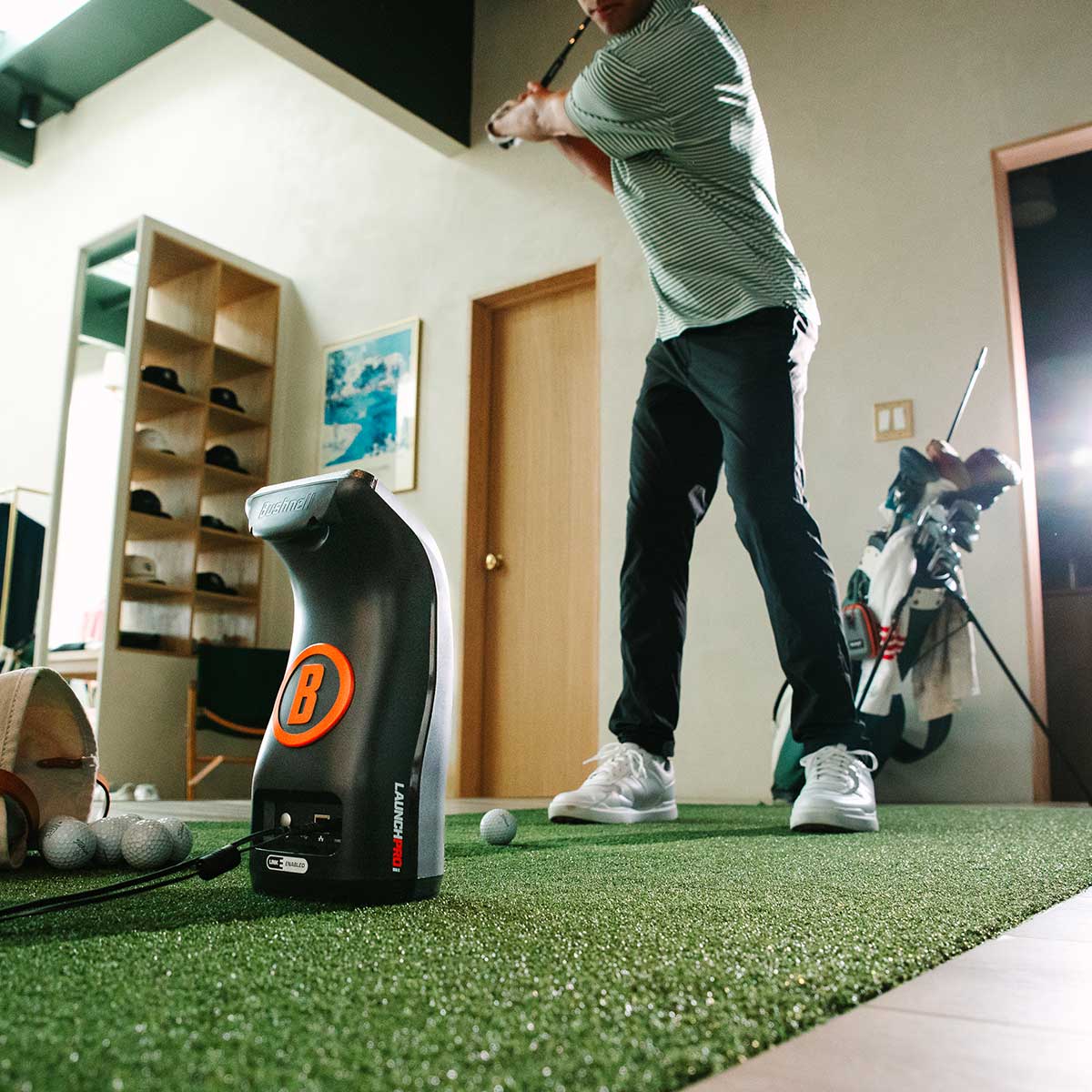 Bushnell LPi Circle B with PlayBetter SimStudio™ BYO (Build Your Own) Package – Custom Home Golf Simulator Studio Builder with Impact Screen, Enclosure, Optional Mats, Projector & More