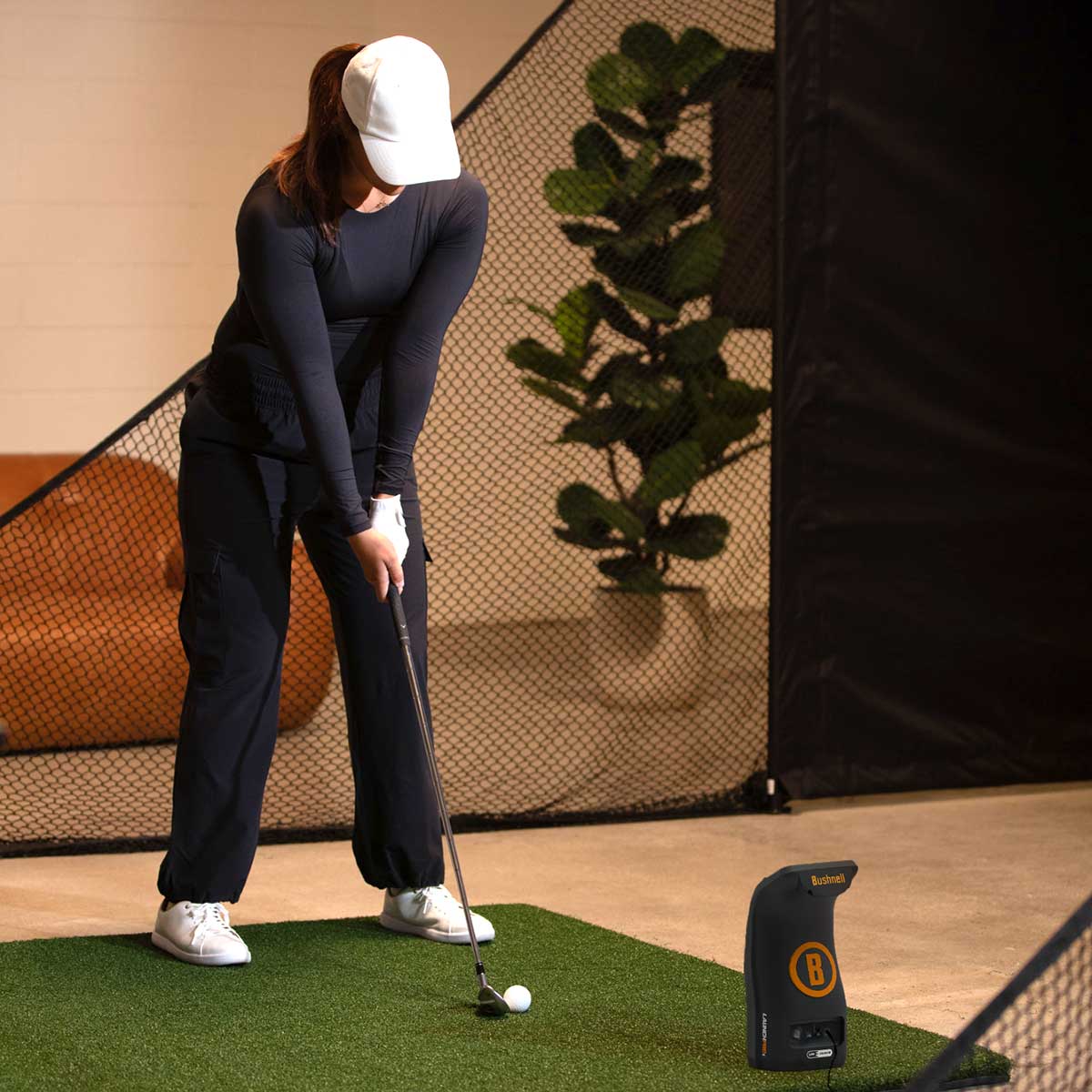 Bushnell LPi Circle B Personal Launch Monitor & Simulator Home Net Studio with The Net Return Premium Hitting Net Package