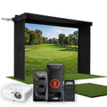 Bushnell LPi Circle B SportScreen Vanish LITE Hybrid-Retractable Golf Studio Complete Package | Home Golf Simulator Studio with Impact Screen, Enclosure, Hitting Mat, Putting Turf & Projector