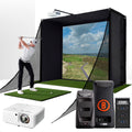 Bushnell LPi Circle B with PlayBetter SimStudio™ COMPLETE Package | Golf Simulator Studio with Impact Screen, Enclosure, Side Barriers, Hitting/Putting Mats, Projector & Protective Case