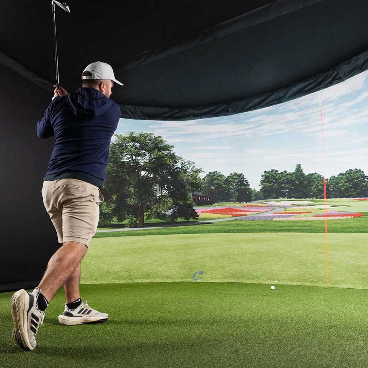 ProTee VX with PlayBetter SimStudio™ OVERHEAD Premium Home Golf Studio Package with Carl's Place Curved Enclosure