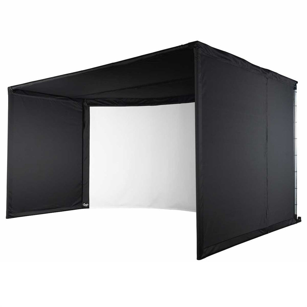 Uneekor EYE XO2 with PlayBetter SimStudio™ OVERHEAD Premium Home Golf Studio Package with Carl's Place Curved Enclosure