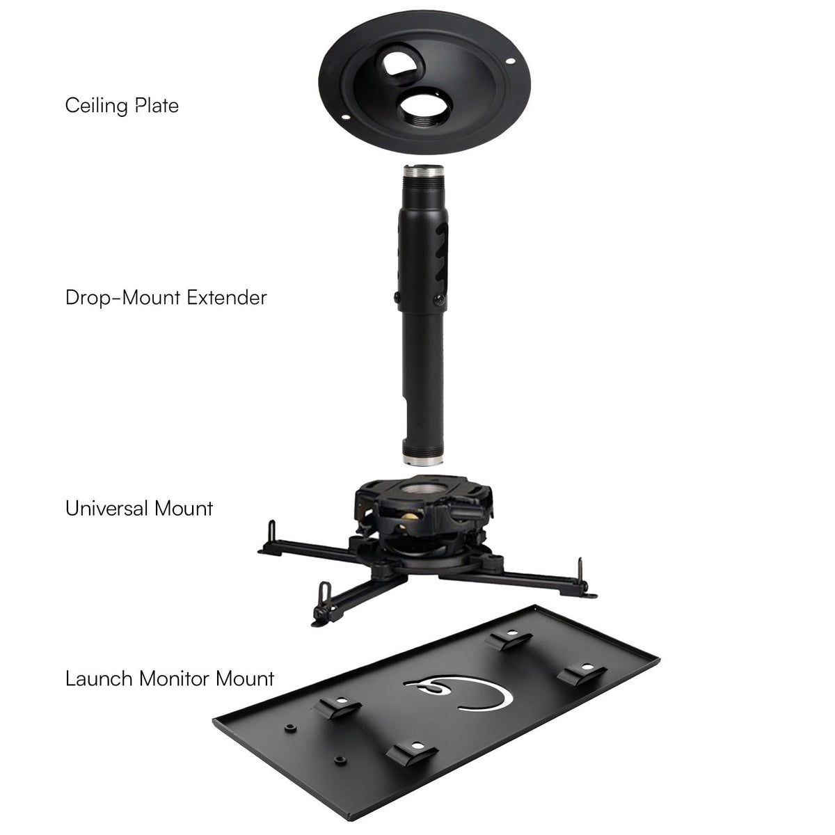 Carl's Launch Monitor Ceiling Drop-Mount Kit