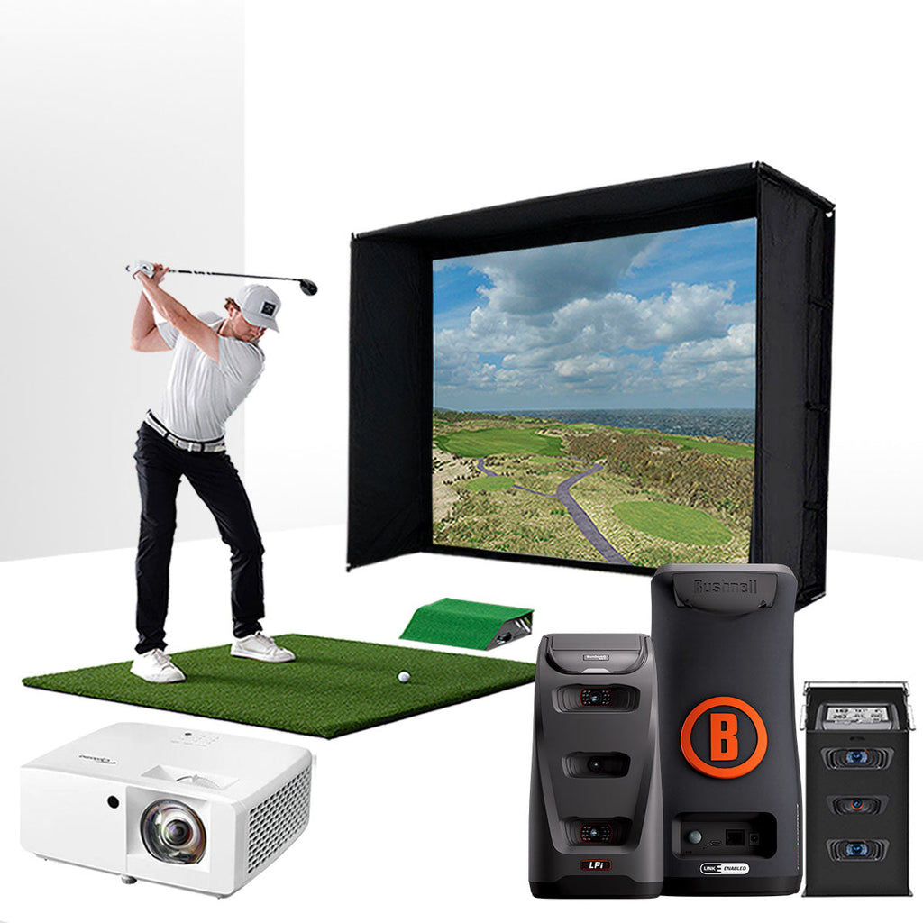 Bushnell LPi Circle B with PlayBetter SimStudio™ BYO (Build Your Own) Package – Custom Home Golf Simulator Studio Builder with Impact Screen, Enclosure, Optional Mats, Projector & More