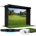 Foresight Falcon SportScreen Vanish LITE Hybrid-Retractable Golf Studio Complete Package | Home Golf Simulator Studio with Impact Screen, Enclosure, Hitting Mat, Putting Turf & Projector