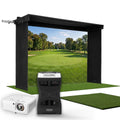 Foresight QuadMAX SportScreen Vanish LITE Hybrid-Retractable Golf Studio Complete Package | Home Golf Simulator Studio with Impact Screen, Enclosure, Hitting Mat, Putting Turf & Projector