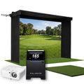 Full Swing KIT SportScreen Vanish LITE Hybrid-Retractable Golf Studio Complete Package | Home Golf Simulator Studio with Impact Screen, Enclosure, Hitting Mat, Putting Turf & Projector