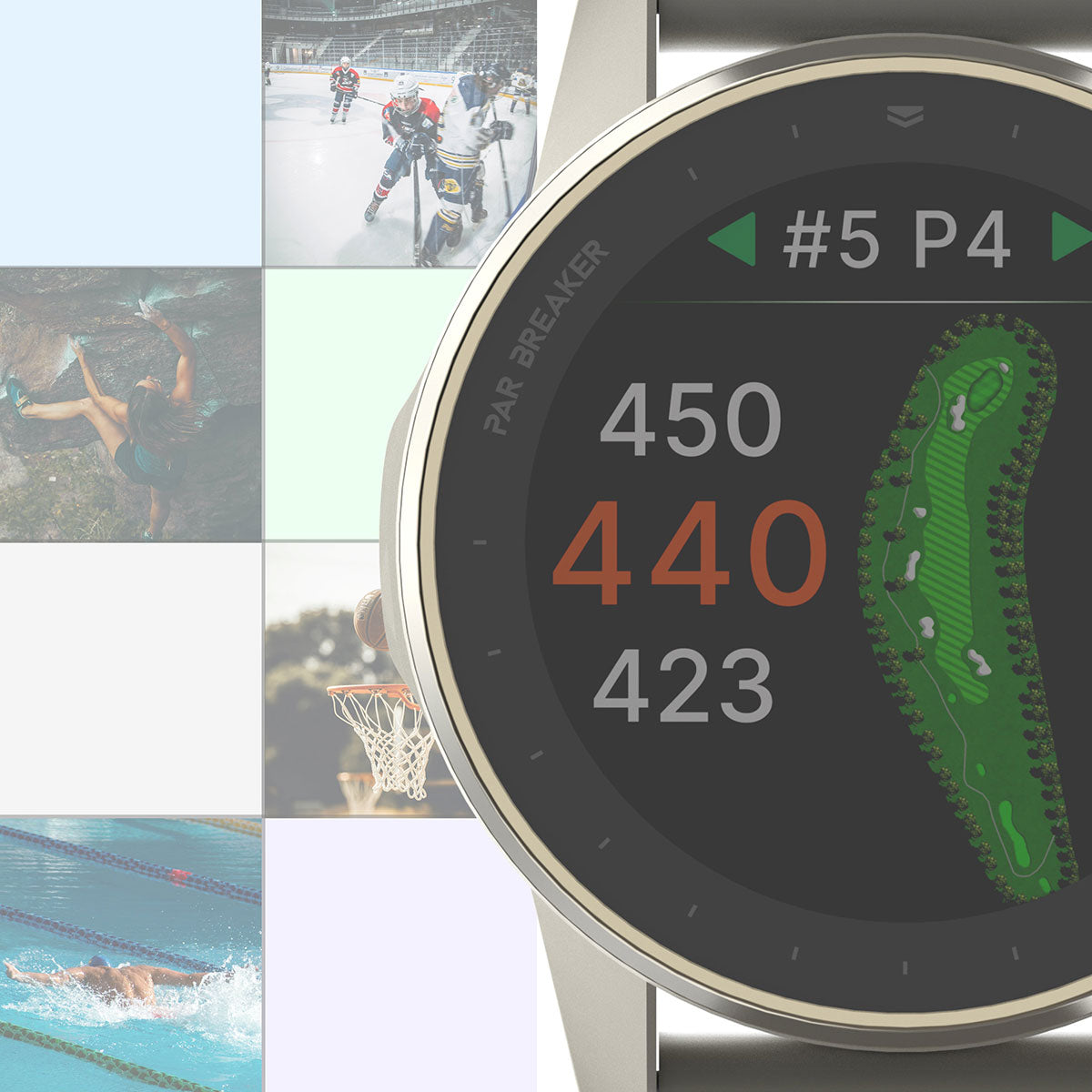 Par Breaker Green Vector I40 Golf GPS Watch