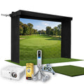 Rapsodo MLM2PRO SportScreen Vanish LITE Hybrid-Retractable Golf Studio Complete Package | Home Golf Simulator Studio with Impact Screen, Enclosure, Hitting Mat, Putting Turf & Projector