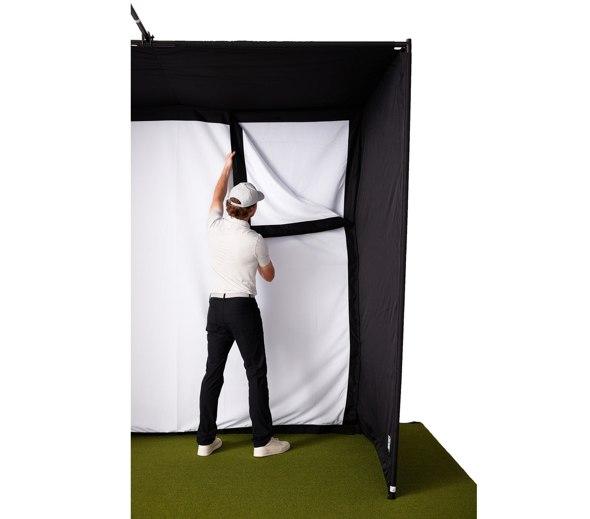 Uneekor EYE XO2 with PlayBetter SimStudio™ COMPLETE Package | Golf Simulator Studio with Impact Screen, Enclosure, Side Barriers, Hitting/Putting Mats & Projector