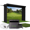 SkyTrak ST MAX SportScreen Vanish LITE Hybrid-Retractable Golf Studio Complete Package | Home Golf Simulator Studio with Impact Screen, Enclosure, Hitting Mat, Putting Turf & Projector