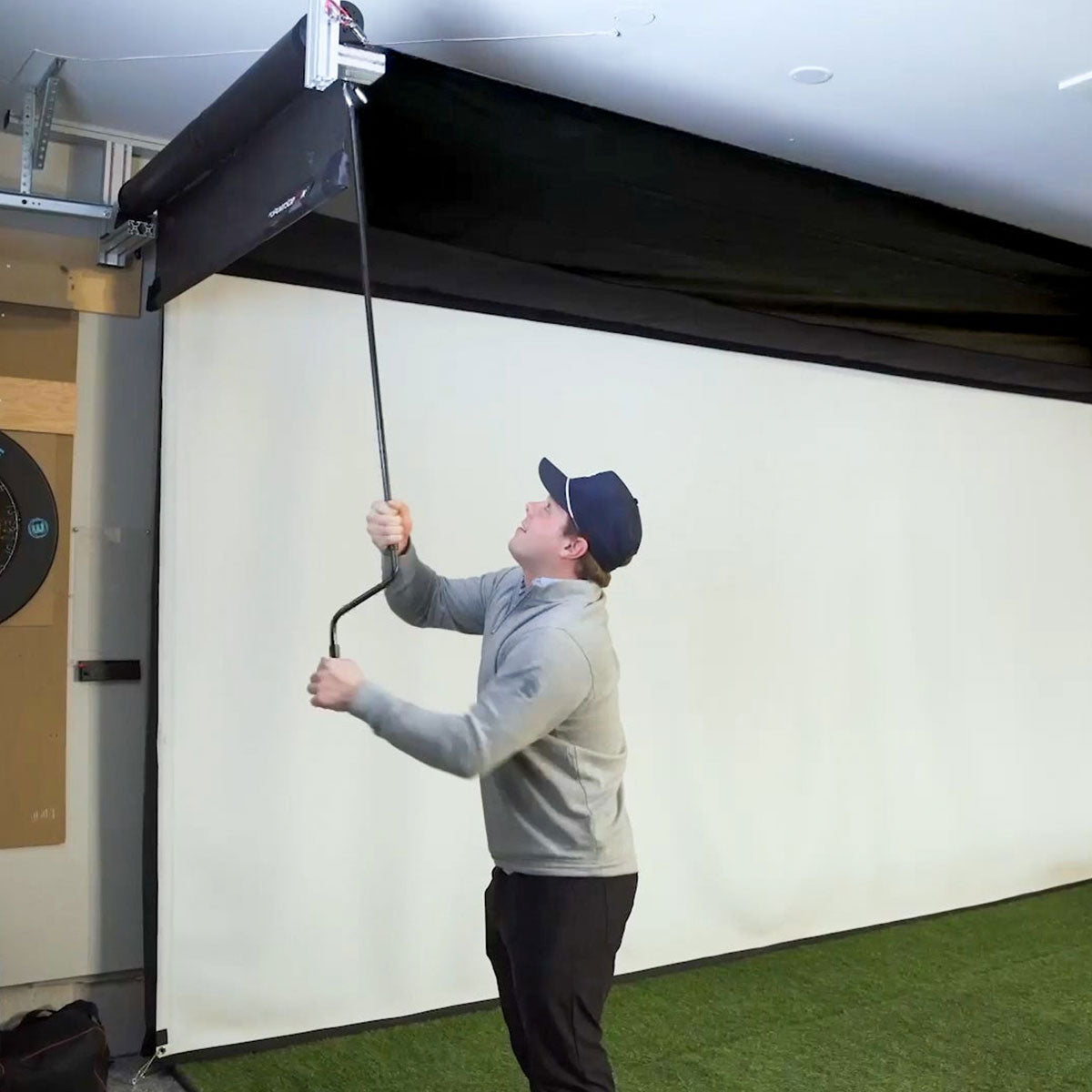 Garmin Approach R10 SportScreen Vanish Retractable Golf Studio Complete Package | Home Golf Simulator Studio with Impact Screen, Enclosure, Hitting Mat, Putting Turf & Projector