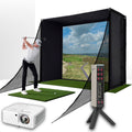Square Golf Omni with PlayBetter SimStudio™ COMPLETE Package | Golf Simulator Studio with Impact Screen, Enclosure, Side Barriers, Hitting/Putting Mats & Projector