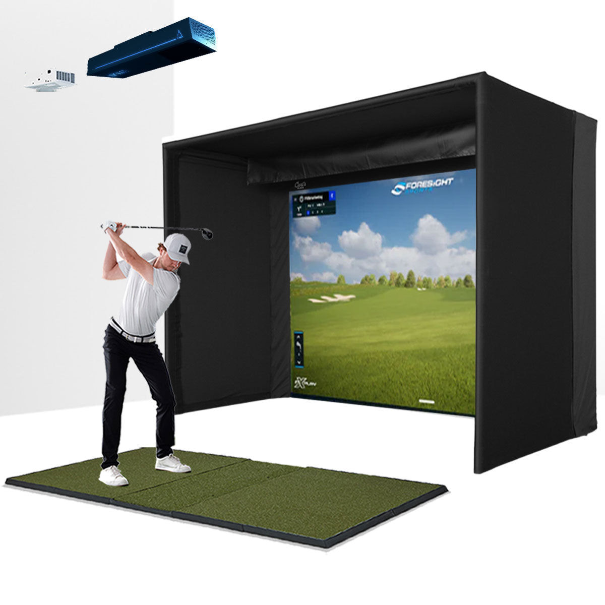 TruGolf APOGEE with PlayBetter SimStudio™ OVERHEAD Premium Home Golf Studio Package with Carl's Place Pro Enclosure