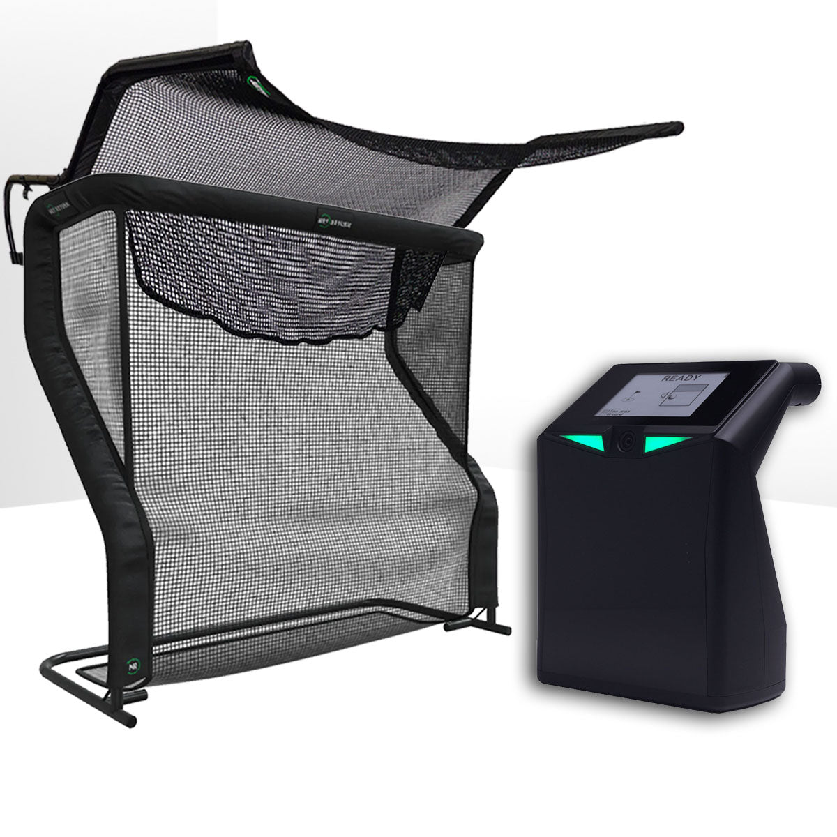 TruGolf LaunchBox Golf Launch Monitor Home Net Studio with The Net Return Premium Hitting Net Package