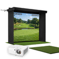 SportScreen Vanish LITE Hybrid-Retractable Golf Studio Complete Package by PlayBetter | Home Golf Simulator Studio with Impact Screen, Enclosure, Hitting Mat, Putting Turf & Projector